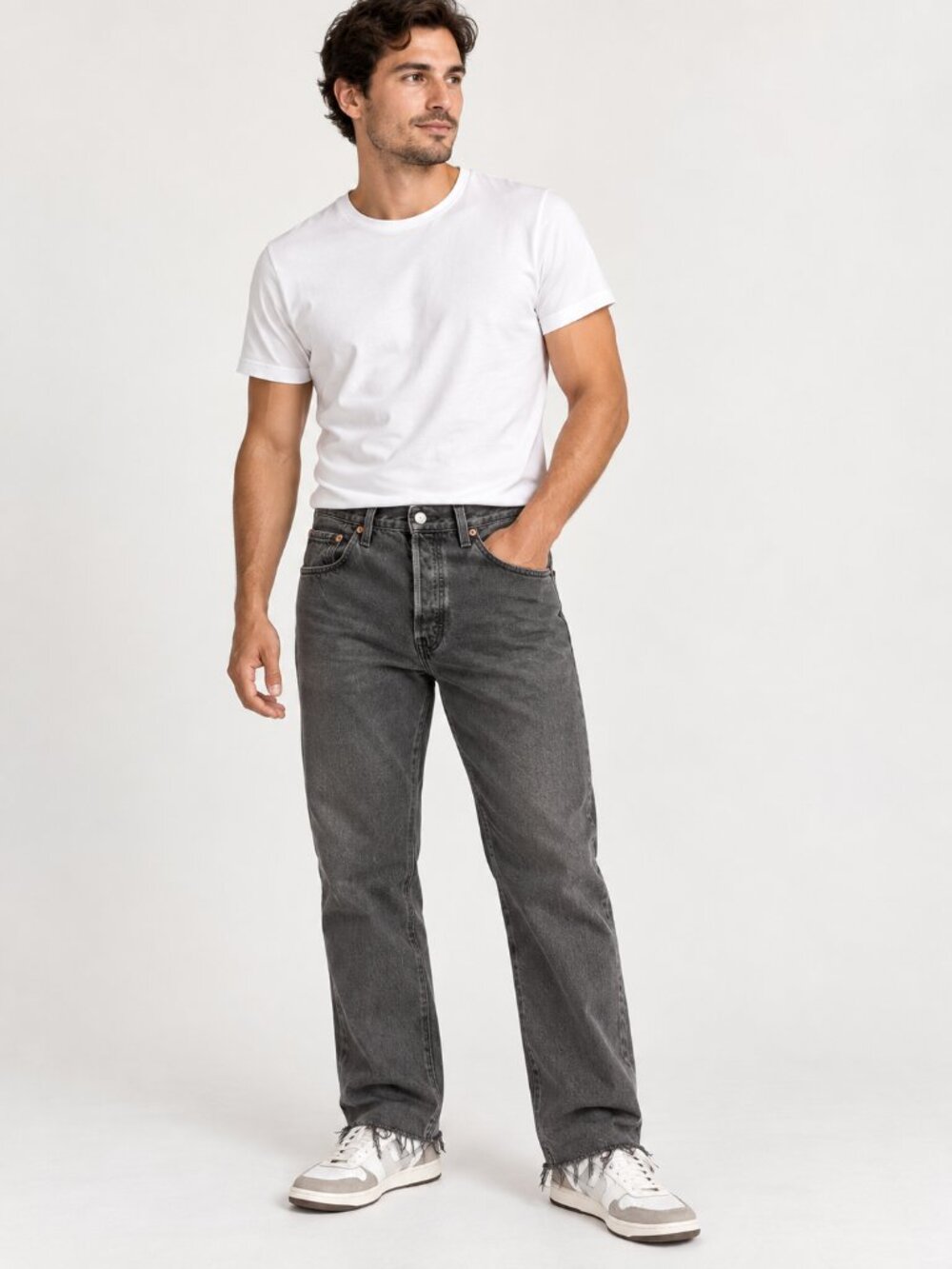Levi’s 501 Jeans Men’s W31 L30 Charcoal Gray Raw Hem Straight Leg